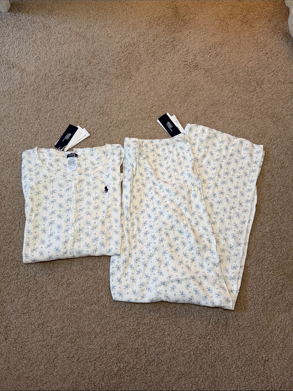 Polo Ralph Lauren Pointelle Floral Pajama Set NWT